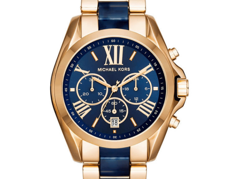 Michael Kors Men’s Quartz Two Tone Stainless Steel Blue Dial 43mm Watch