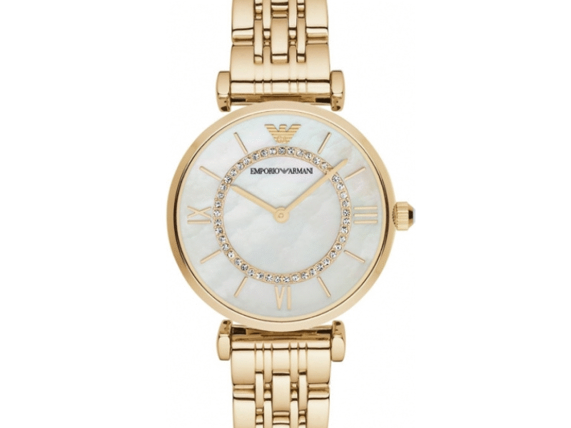 Emporio Armani Women’s Analog Stainless Steel Mother of Pearl Dial 32mm Watch