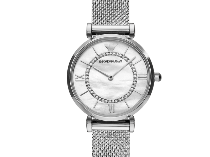 Emporio Armani Women’s Analog Stainless Steel Mother of Pearl Dial 32mm Watch