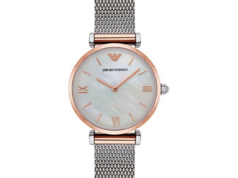 Emporio Armani Women’s Analog Stainless Steel Mother of pearl Dial 32mm Watch