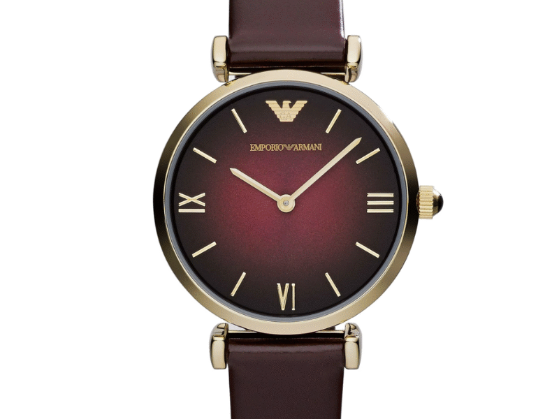 Emporio Armani Women’s Analog With Burgundy Dial 32 mm Watch