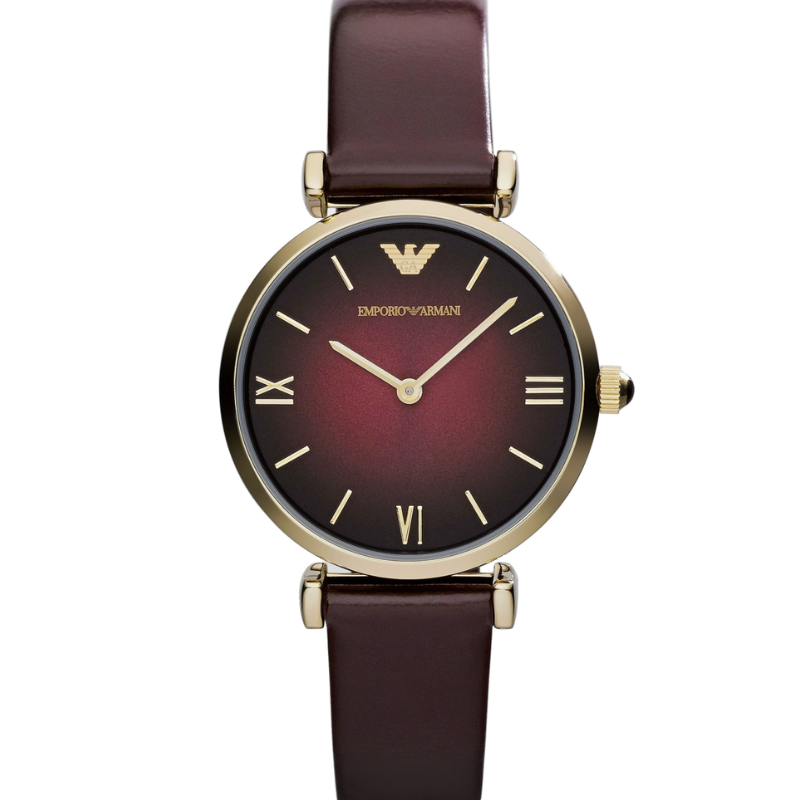 Emporio Armani Women’s Analog With Burgundy Dial 32 mm Watch