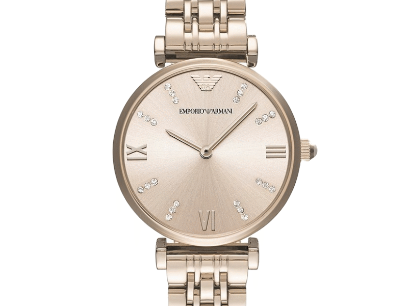 Emporio Armani Women’s Analog Stainless Steel Rose Gold Dial 32mm Watch