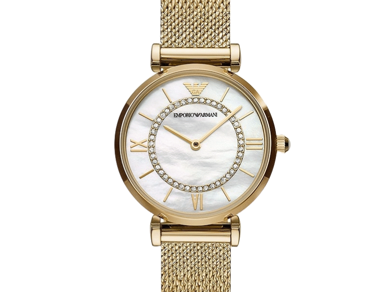 Emporio Armani Women’s Analog Stainless Steel Mother of Pearl Dial 32mm Watch