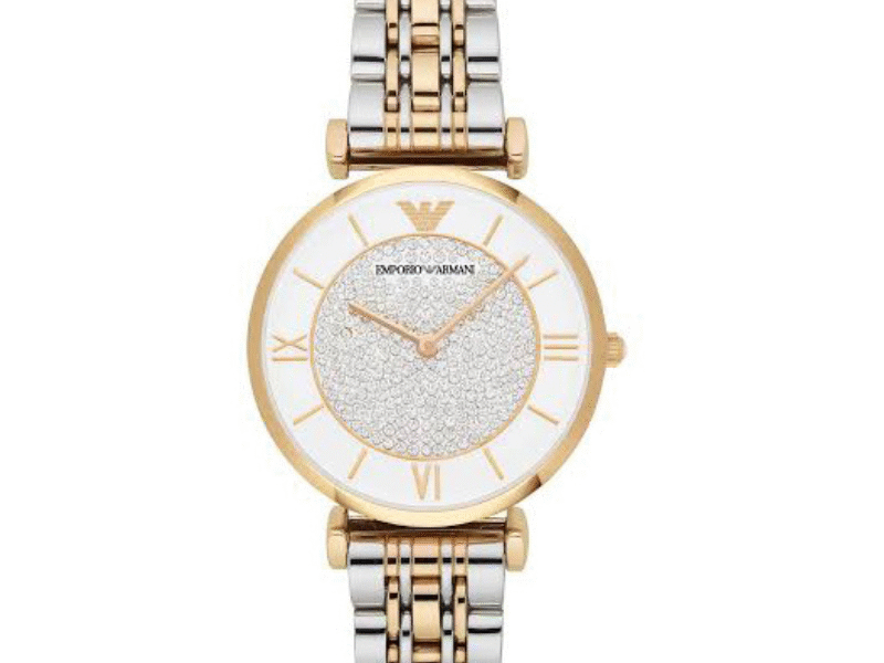 Emporio Armani Women’s Quartz Two-tone Stainless Steel White Dial 32mm Watch