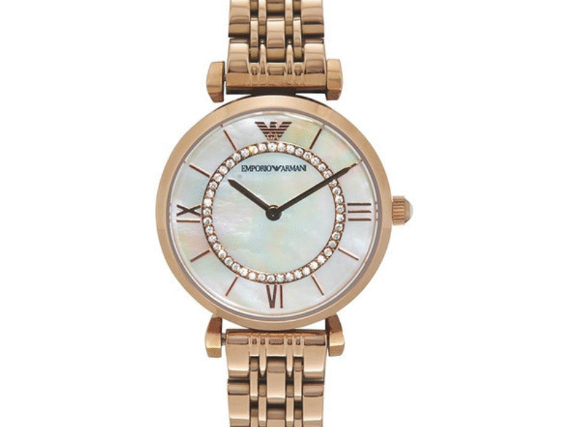 Emporio Armani Women’s Analog Stainless Steel Mother of pearl Dial 32mm Watch