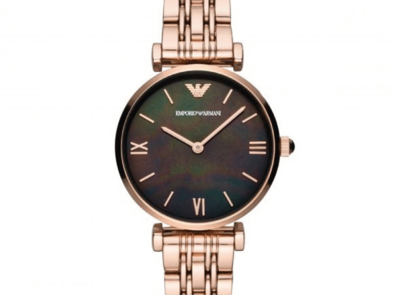 Emporio Armani Women’s Analog Stainless Steel Black Dial 32mm Watch