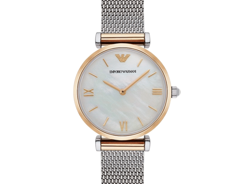 Emporio Armani Women’s Analog Stainless Steel Mother of Pearl Dial 32mm Watch