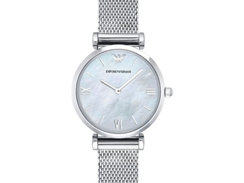 Emporio Armani Women’s Analog Stainless Steel Mother of Pearl Dial 32mm Watch