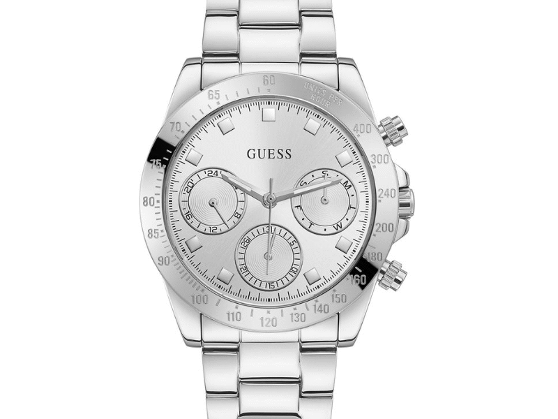 Guess Eclipse Multi Function Silver Dial Silver Steel Strap Watch for Women