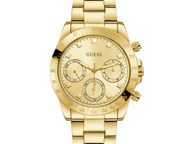Guess Eclipse Gold Dial Gold Steel Strap Watch for Women