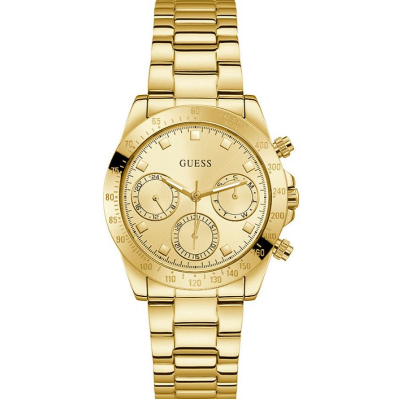 Guess Eclipse Gold Dial Gold Steel Strap Watch for Women