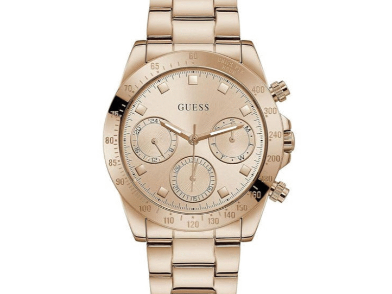 Guess Eclipse Rose Gold Dial Rose Gold Steel Strap Watch for Women