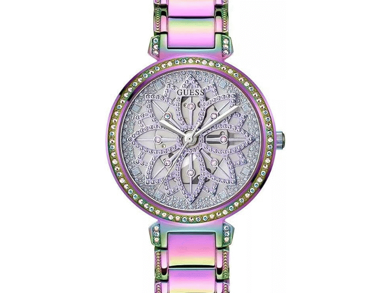 Guess Lily Analog Purple Dial Purple Steel Strap Watch For Women