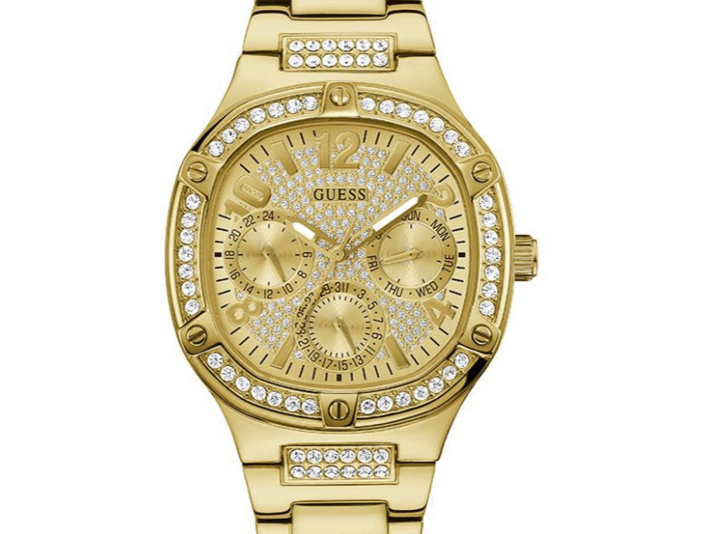 Guess Duchess Quartz Gold Dial Gold Steel Strap Watch For Women