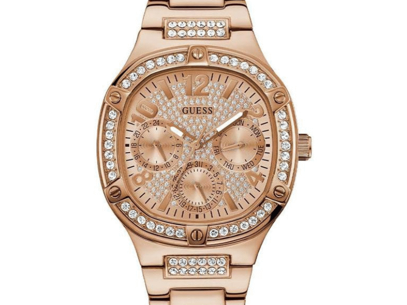 Guess Duchees Quartz Rose Gold Dial Rose Gold Steel Strap Watch For Women