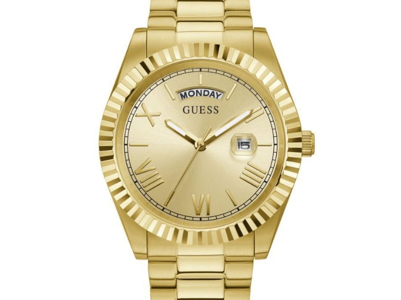 Guess Connoisseur Gold Dial Gold Steel Strap Watch for Men