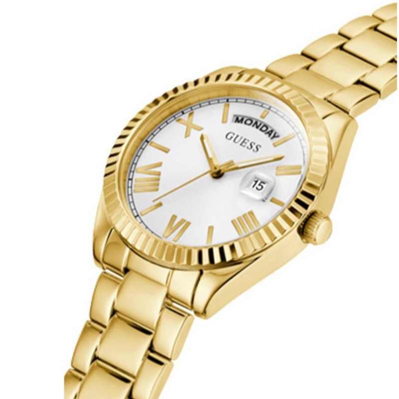 Guess Luna White Dial Gold Steel Strap Watch for Women - Image 4