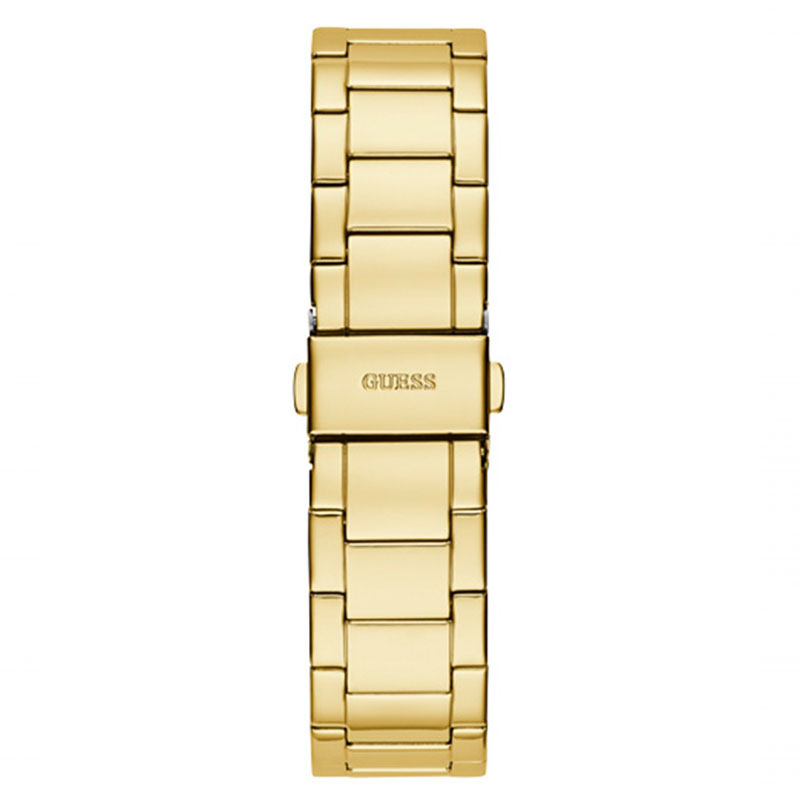 Guess Moonlight Multi Function Diamonds Gold Dial Gold Steel Strap Watch for Women - Image 2