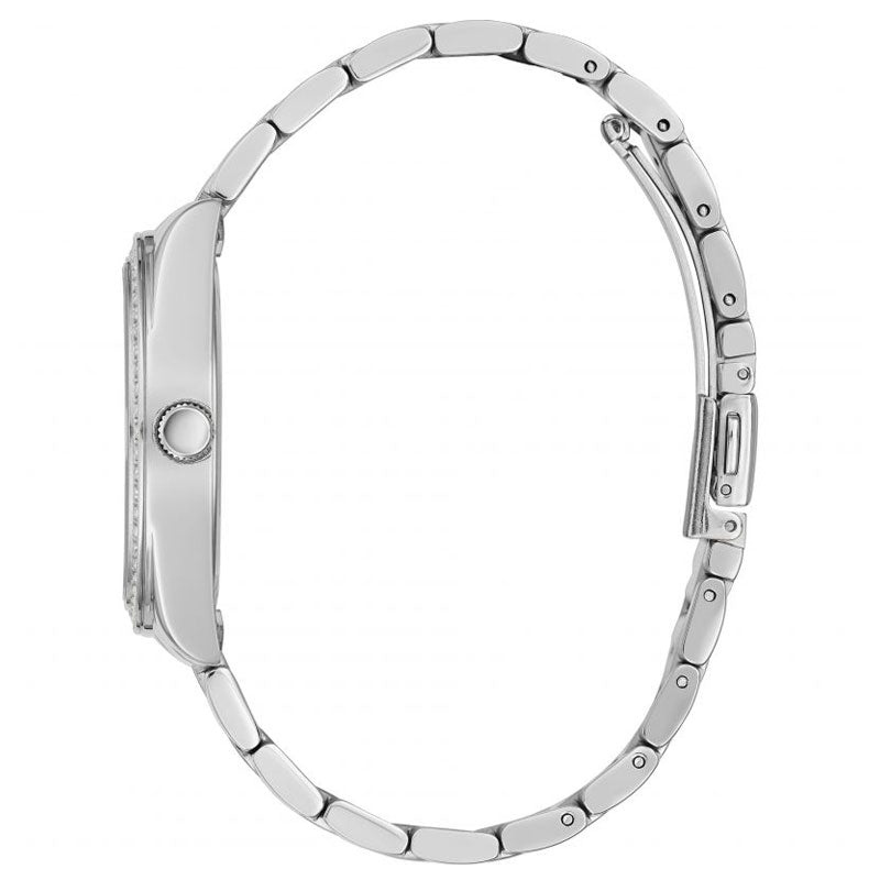 Guess Luna Diamonds Blue Dial Silver Steel Strap Watch for Women - Image 3