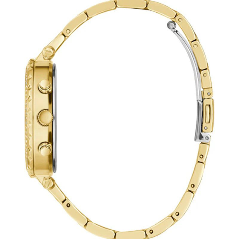 Guess Solstice Diamonds Gold Dial Gold Steel Strap Watch for Women - Image 3