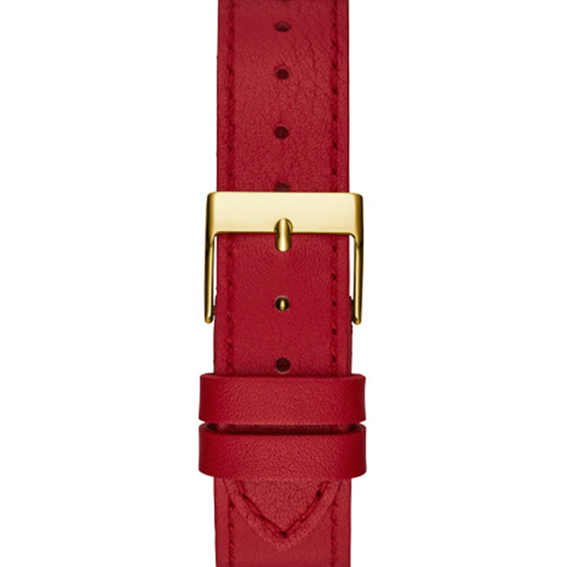 Guess Fame Quartz Gold Dial Red Leather Strap Watch For Women - Image 2