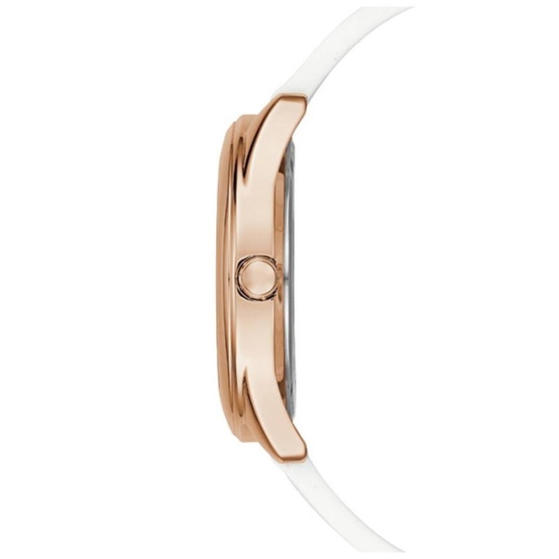 Guess G Twist White & Gold Dial White Silicone Strap Watch For Women - Image 3