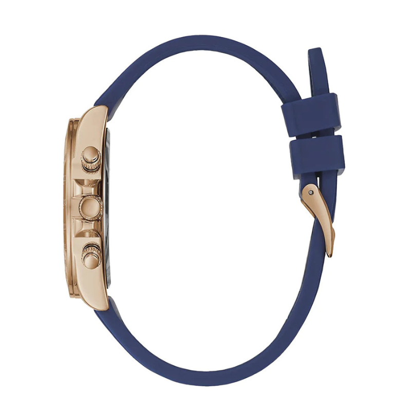 Guess Eclipse White Dial Blue Rubber Strap Watch for Women - Image 3