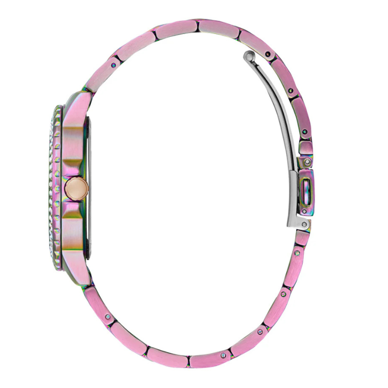 Guess Crown Jewel Diamonds Purple Dial Purple Steel Strap Watch for Women - Image 3