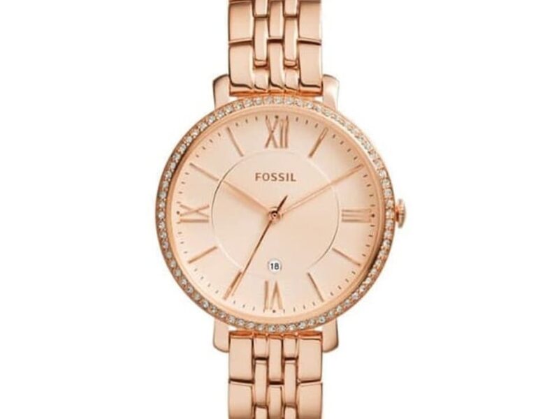 Fossil Jacqueline Rose Gold Dial Rose Gold Steel Strap Watch for Women