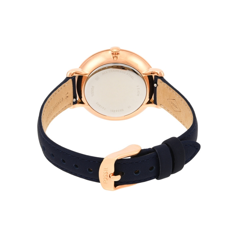 Fossil Women's Jacqueline Rose Gold Round Leather Watch - Image 2