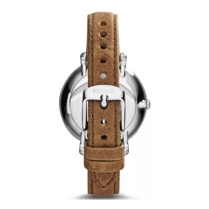 Fossil Jacqueline White Dial Brown Leather Strap Watch for Women - Image 2