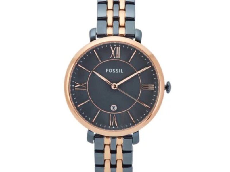 Fossil Jaqueline Grey Dial Two Tone Steel Strap Watch for Women