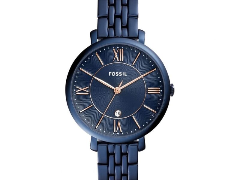 Fossil Jacqueline Blue Dial Blue Steel Strap Watch for Women