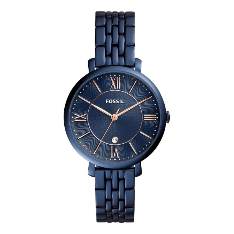 Fossil Jacqueline Blue Dial Blue Steel Strap Watch for Women