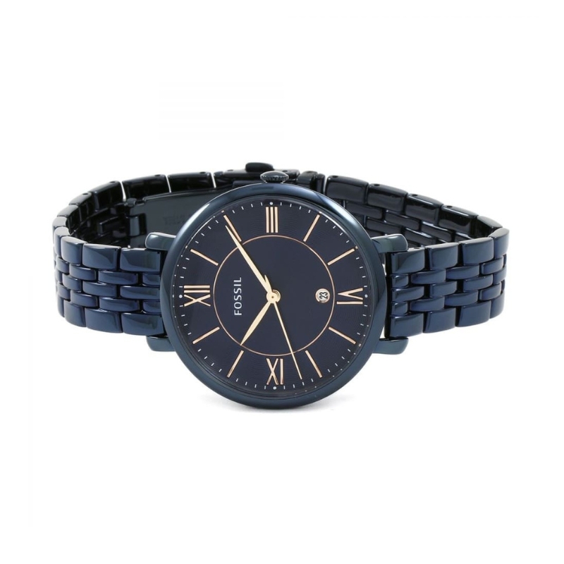 Fossil Jacqueline Blue Dial Blue Steel Strap Watch for Women - Image 3