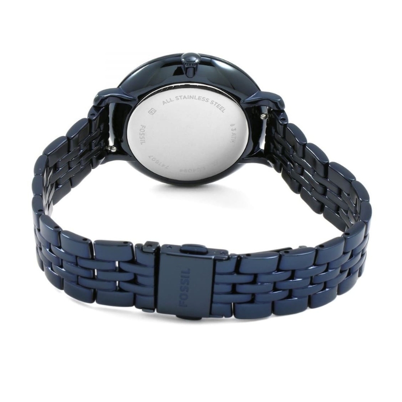 Fossil Jacqueline Blue Dial Blue Steel Strap Watch for Women - Image 2